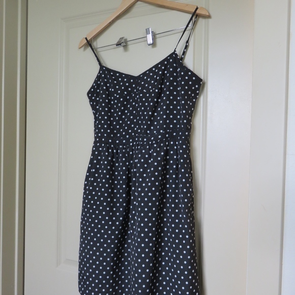 SOLD J. Crew Seaside Cami Dress Polka Dot EUC - Picture 1 of 4